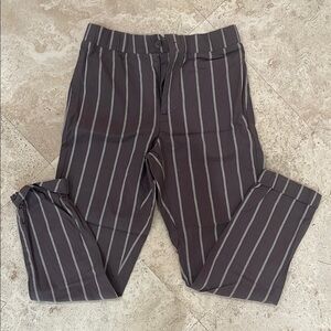 Charcoal Pinstripe Jumpsuit with Elastic Waist